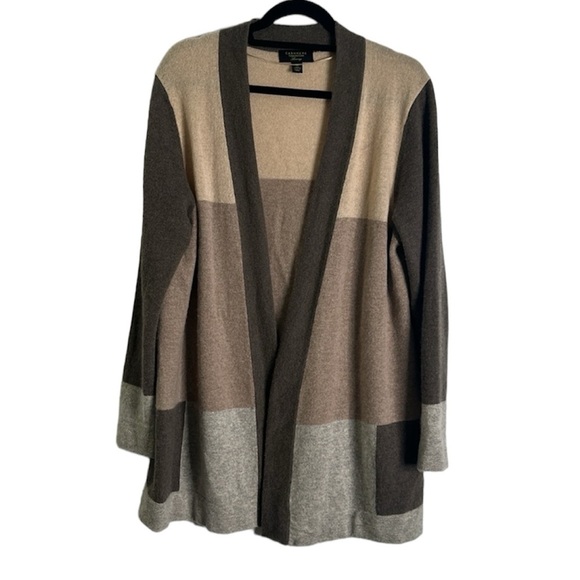 Club charter cashmere beige gray brown cardigan size XlArge - Picture 1 of 7